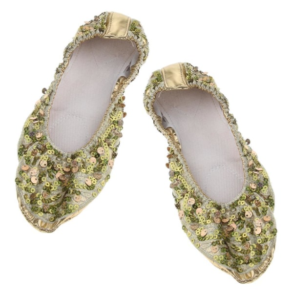 1/2/3/5 Kvinnor Tjej Magdansskor Non- För slip Soft Soles Gold L 1Set