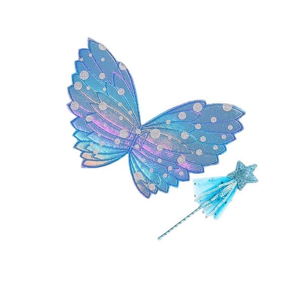 1/2/3 Fancy Dress Set Dress up Festival Girls Fairy För wings Blue 31 x 20cm 1Set
