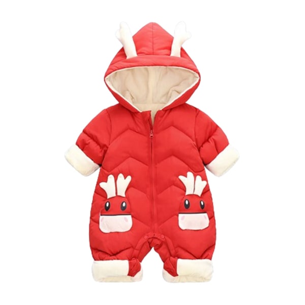 Söt och gosig baby vinter jumpsuit för pojkar och flickor vinter red+100cm