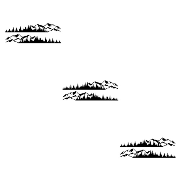 1/2/3/5 2 st PVC Mountain Forest Car Stickers Lätt att installera black 3Set