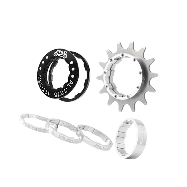1/2/3/5 14T Single Speed ​​Svänghjul Adapter Kassett distanser silver 14T 5PCS