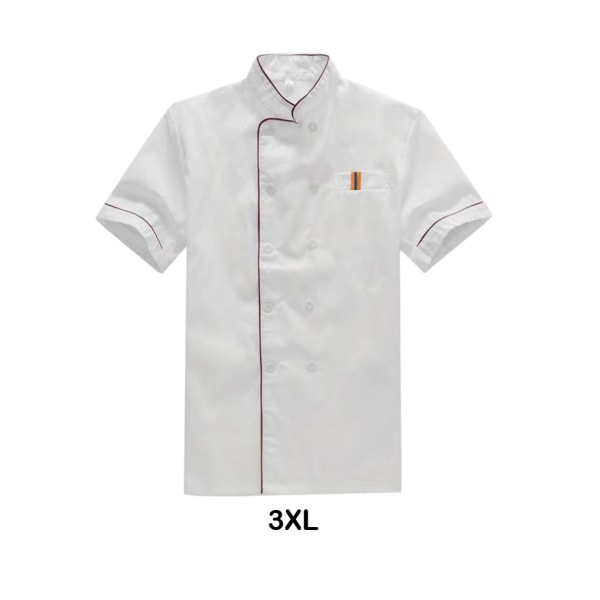 Kockkläder i polyester Mjuka och andas för komfort unisex white（short sleeve） 4XL