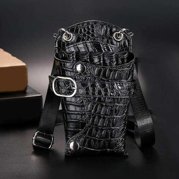1/2/3 Barbersax hölster Frisörhållare Pouch Bag Case Alligator black 7.5 x 5.5 x 1.6 Inch 1Set