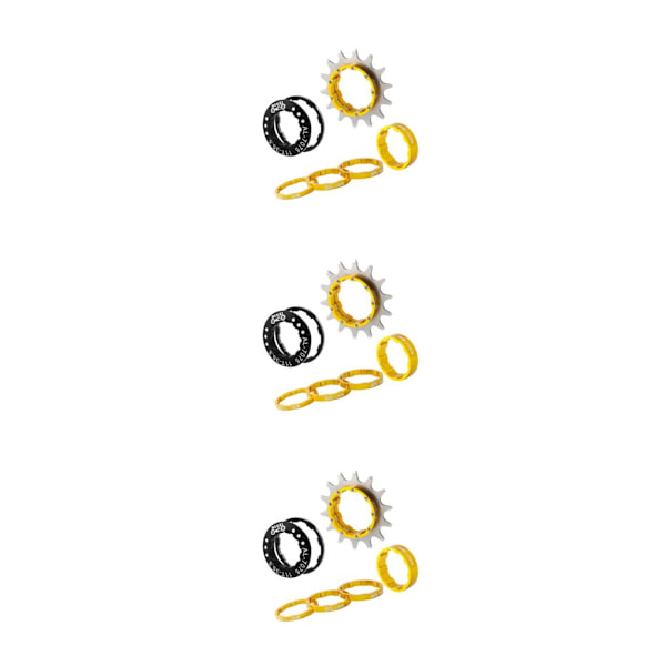 1/2/3/5 14T Single Speed ​​Svänghjul Adapter Kassett distanser gold 14T 3PCS