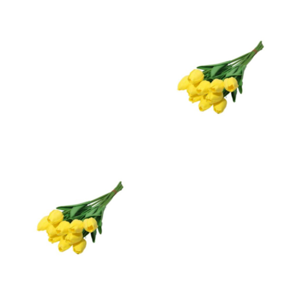 1/2/3 10påse Simulerade tulpaner Ljusa och charmiga blommor för yellow 2PCS
