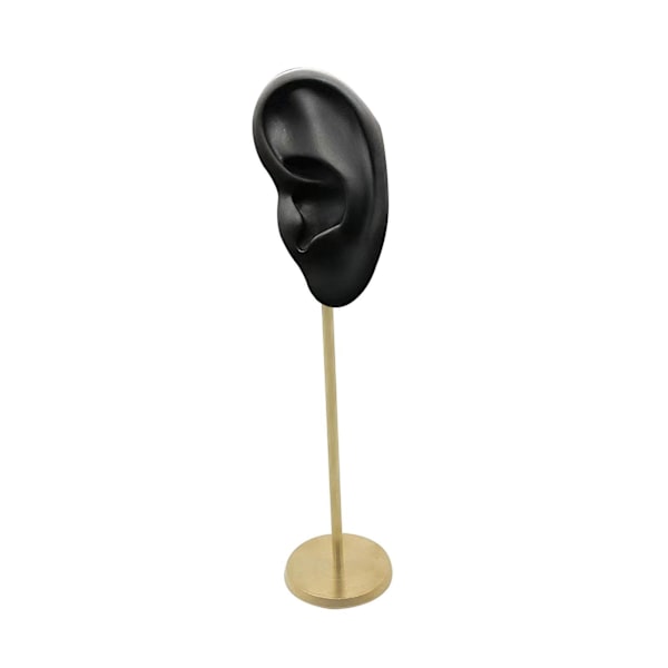 1/2/3 Örhänge Display Stand Human Ear Model Stud Holder Showcase Left Ear Black Height: 18cm 1Set