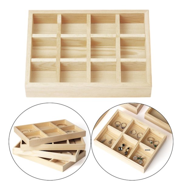 1/3/5 Smycken Display Fack Case Pärlor Hållare Ädelstensarmband 12grids 7.87x5.91x1.38 Inch 1Set