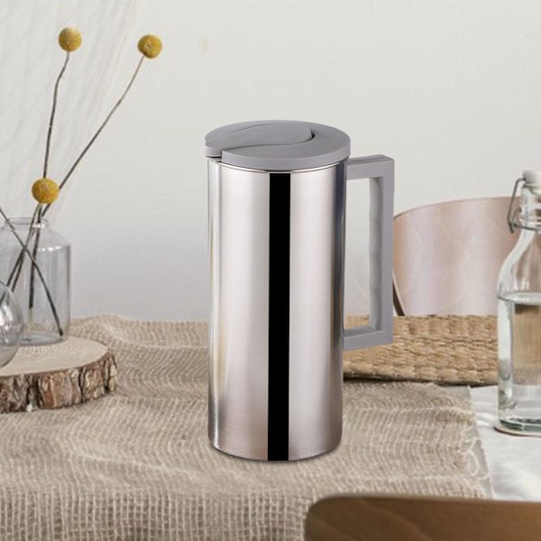 1,6L kallvattenkokare och lock metallvattenkanna för Gray 10 x 23cm