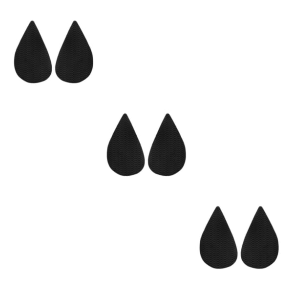 1/2/3/5 Non För Slip Shoe Pads Självhäftande gummi för hög Tip Head Black 3Set
