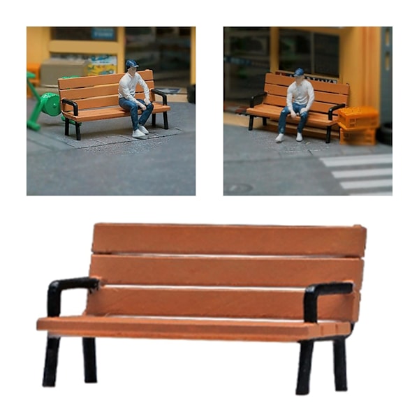 1/2/3/5 Handmålad 1/64 bänk Människor Modell Filmrekvisita Only Bench 1Set