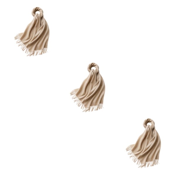 1/2/3 unisex halsduk med fransar Varm och mysig tubscarf för Beige 3Set