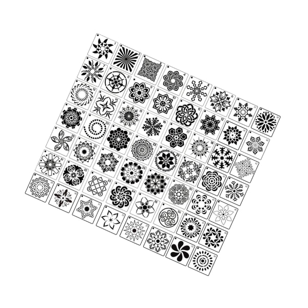 1/2 56x Mandala Stencils Återanvändbara målarmallar för 1 Pc