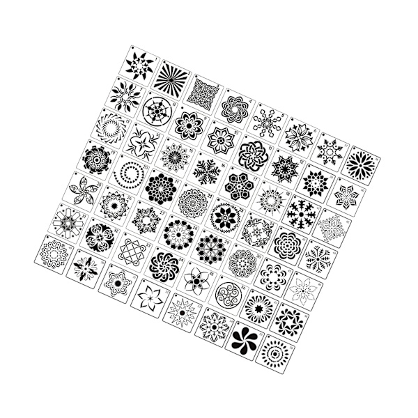 1/2 56x Mandala Stencils Återanvändbara målarmallar för 2PCS