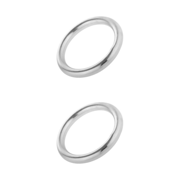 1/2/3/5 Solid 304 rostfritt stål bandband svetsad O Silver 39x10mm 2Set