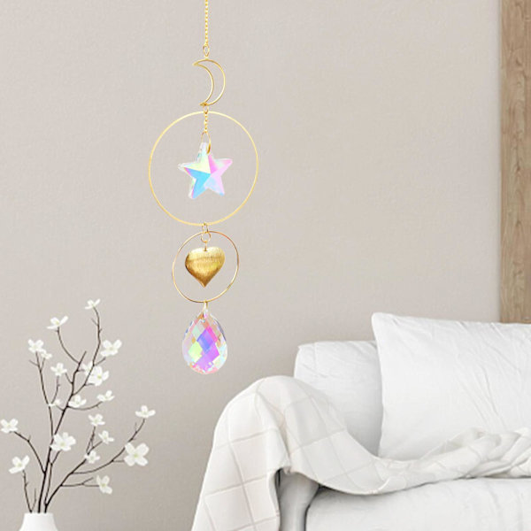 1/2/3/5 Crystal Balkong Fönsterhängande Dekor Vägg Rainbow Maker Model 4 40cm 1Set