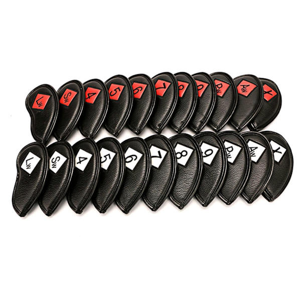 För Golf Iron Headcover Cover Skyddsdekal Black Red