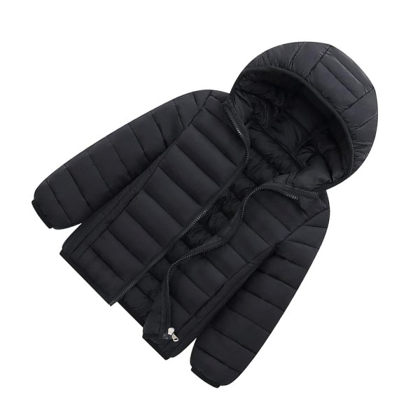Andningsbar dunjacka för barn för aktiva vinterkläder black+140cm