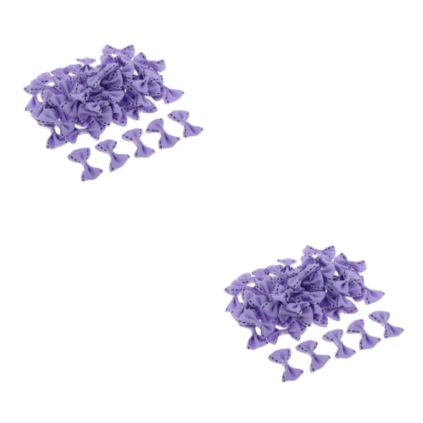 1/2/3/5 50 stycken söta satängrosettband Applikationsutsmyckningar Light Purple 3.7×2cm 2Set