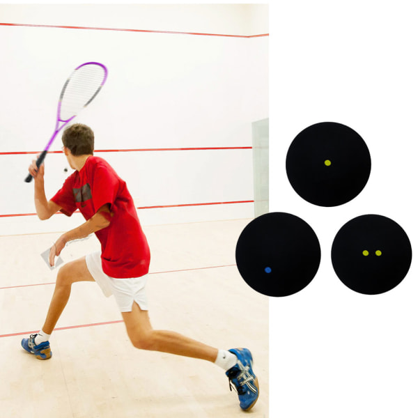 Professionella squashbollar - robust och tålig gummislang blue dot + single