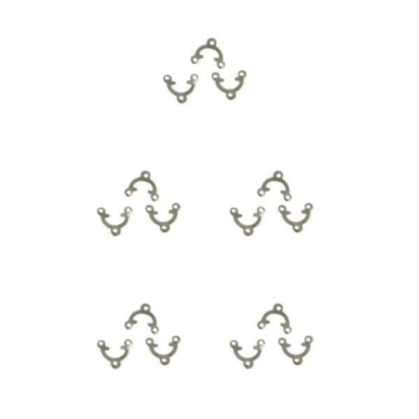 2/3/5 Filigree För Triangel 3 håls Connector Joiner Smycken DIY White K 5Set