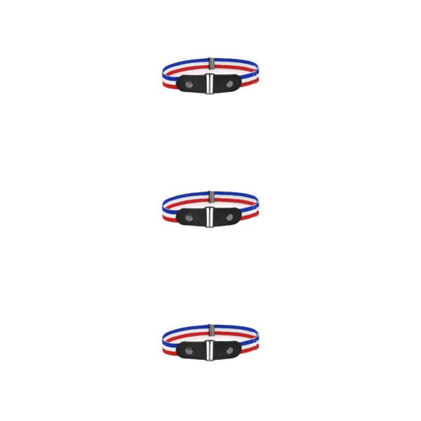 1/2/3/5 Bälte Inget Spänne Osynlig Moderiktig Långvarig Blue-white-red 3PCS
