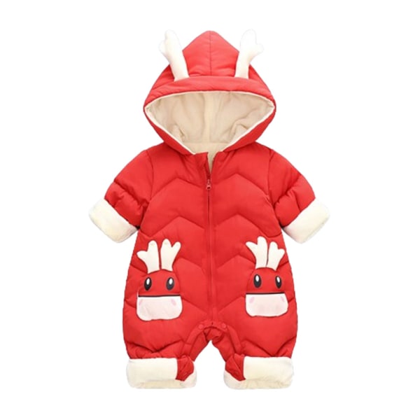 Söt och gosig baby vinter jumpsuit för pojkar och flickor vinter red+90cm
