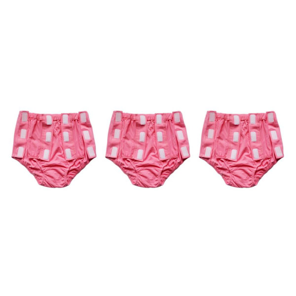 1/2/3 Kvinnor Vuxna Äldre Återanvändbara inkontinensbyxblöjor Rose Red 3XL 3Set