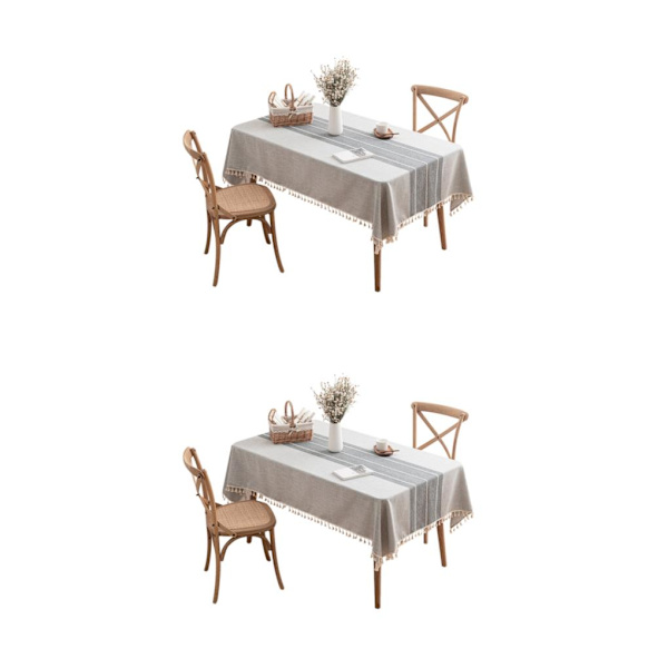 1/2 Elegant och tålig duk för hem och restaurang grey 135*135cm,1 2PCS