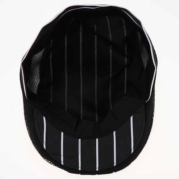 1/2 Kock Hatt Spis Cap Servitör Baker Head Wrap Restaurang Arbete White Stripe 56-60cm 1Set