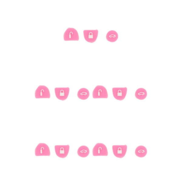 1/2/3/5 3st Silica Gel Key Buttons Fjärrreparationssats Bekvämt Pink 5Set