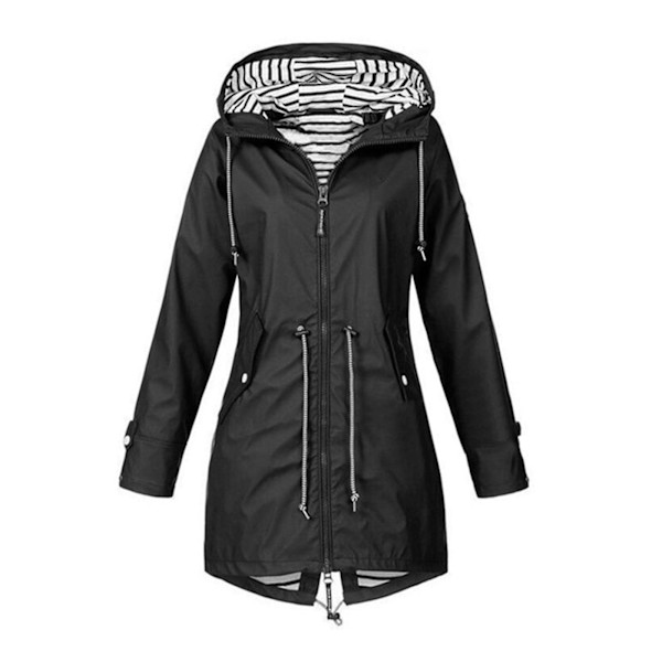 1/2/3/5 Hoodie Mjuk damjacka Vattentät regnkappa utomhus black L 1Set