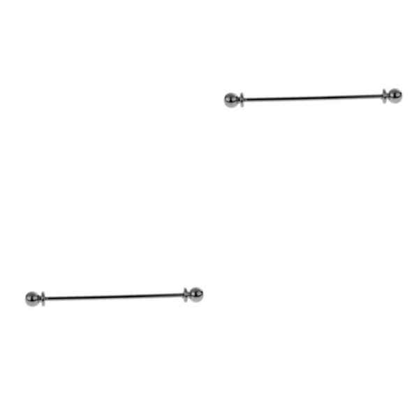 1/2/5 mäns runda huvudskjorta Krage Clip Bar Pin Clip Tie Brosch Silver 65 x 6mm 2Set