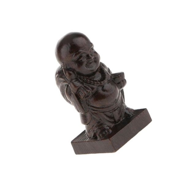 1/2/3/5 Trä Buddha Staty Staty Indien Staty Craft Ornament Happy Monk 1Set
