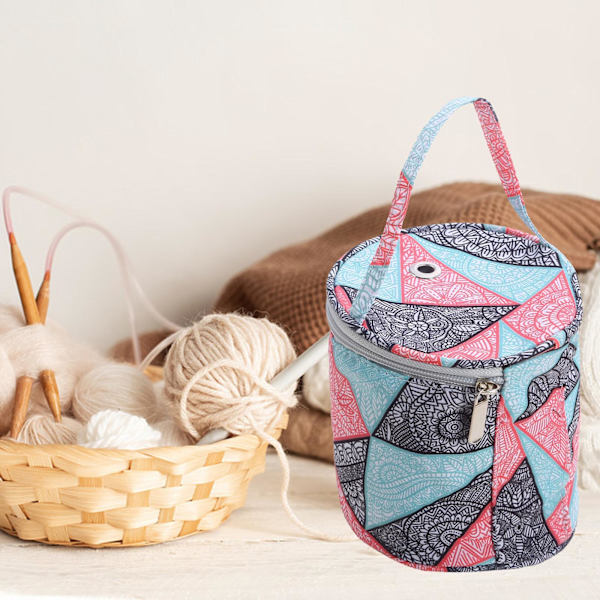 1/2 Resegarn Förvaringsväska Tote Small Holder Case Present för Geometric 14 x 15cm 1Set