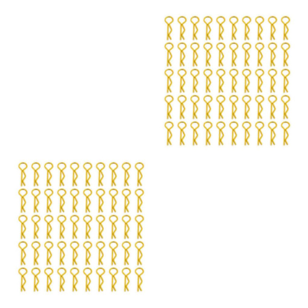 1/2/3/5 RC Body Shell Clips R Shape för 1/10 RC racingbil gold length 24mm 2Set