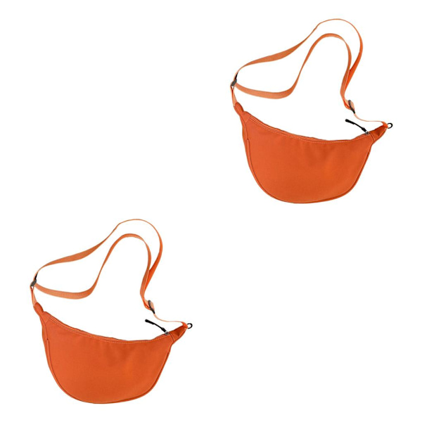1/2/3/5 Kvinnor Flickor Dumpling Bun Arbetsväska Casual Nylon Orange 2PCS