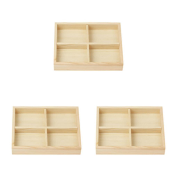 1/3/5 Smycken Display Fack Case Pärlor Hållare Ädelstensarmband 4 grids 7.87x5.91x1.38 Inch 3Set