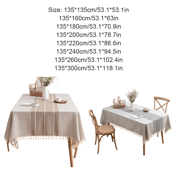 1/2 Elegant och tålig duk för hem och restaurang grey 135*300cm,1 1 Pc