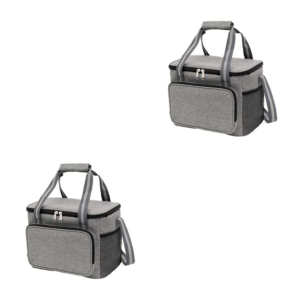 1/2 resevänlig hopfällbar thermal väska för picknick på resande fot grey 2Set