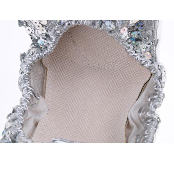1/2/3/5 Kvinnor Tjej Magdansskor Non- För slip Soft Soles Silver M 1Set