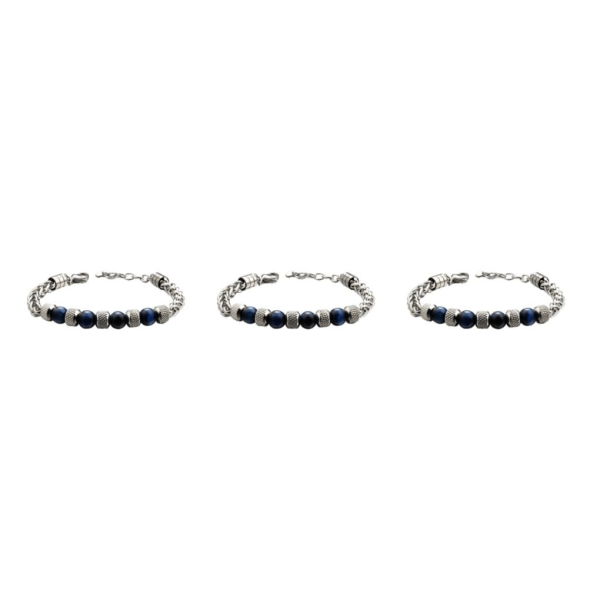 1/2/3/5 mångsidigt beaded kedja armband med fashionabla accenter Deep blue tiger eyes 3Set