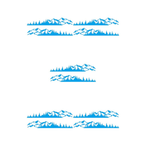 1/2/3/5 2 st PVC Mountain Forest Car Stickers Lätt att installera blue 5Set