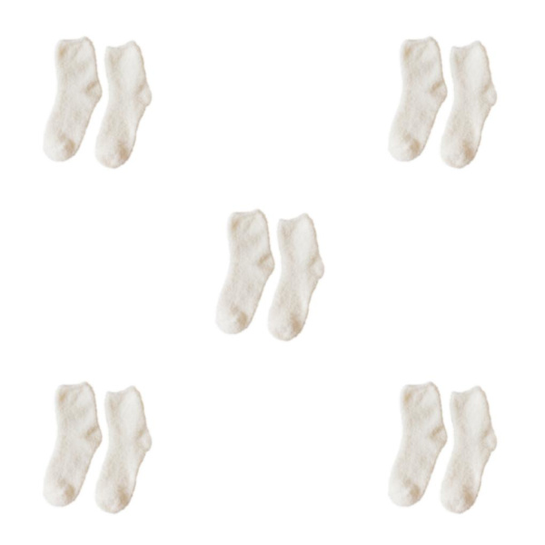 1/2/3/5 10 stycken extra tjocka och elastiska mjuka strumpor White 5PCS