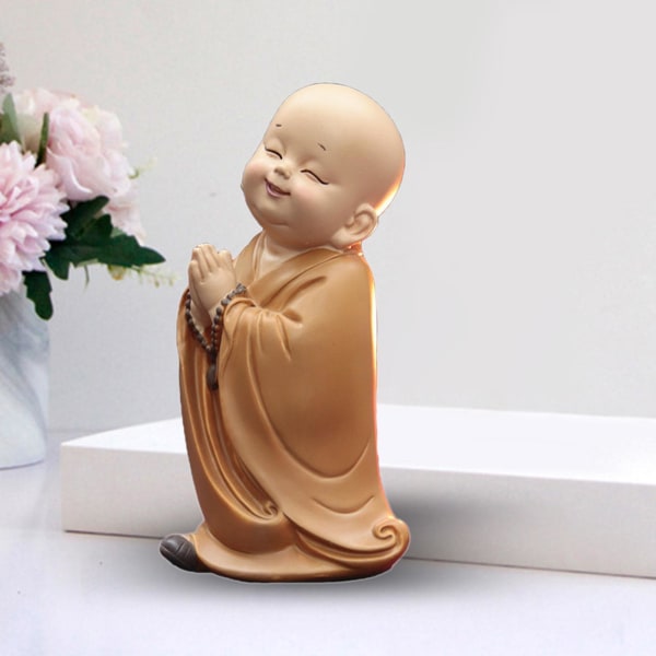 1/2/3 Söt Buddha Staty Monk Figurine Ornament Little för stand hands together height 10cm 1Set