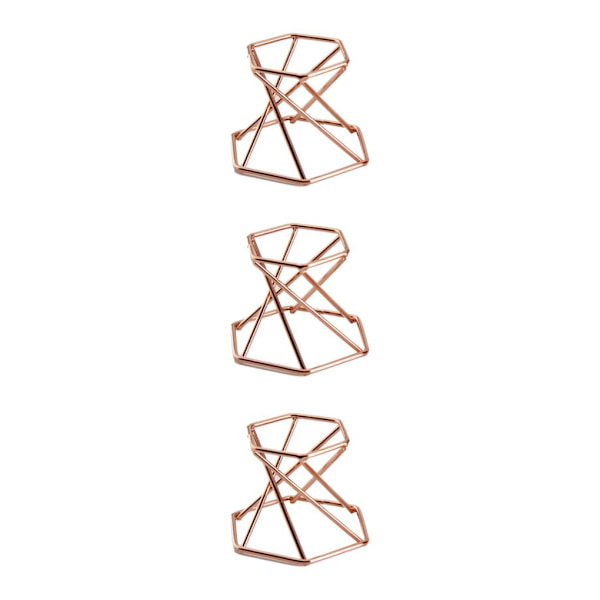 1/2/3/5 glasobjektiv med kulstativ för mineralprov Hexagon Rose Gold 3Set