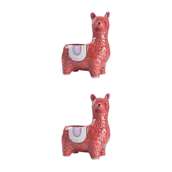 1/2/3 Animal Shape Krukor - Snygg hållbar keramisk blomväxt Crooked Head red 2PCS