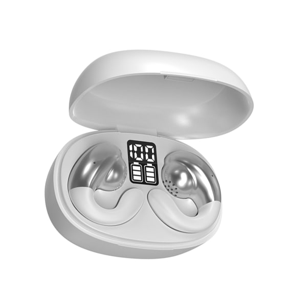 Benledningskoncept Bluetooth 2-hörlurar Bekväma och white
