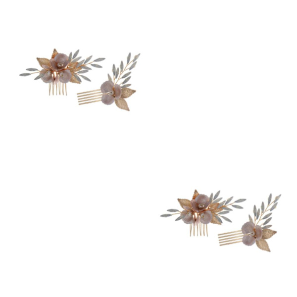 1/2/3 Bröllop Blomma hår kammar Set Brudtärnor Headpiece Gold mixed 2PCS