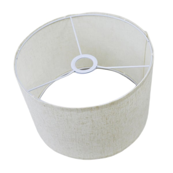 Enkel tyglampskärm Clip On Drum Lampskärm för matsalen White Linen 280mm x 200mm