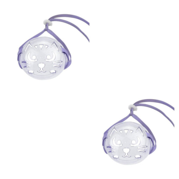 1/2 set Mesh andningsbart kattmunkorg Bekväm säkerhet purple S 2PCS
